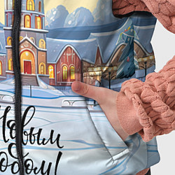 Детский жилет С новым годом пейзаж, цвет: 3D-красный — фото 2