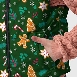 Детский жилет New year pattern with green background, цвет: 3D-черный — фото 2