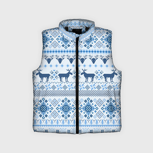 Детский жилет Blue sweater with reindeer / 3D-Черный – фото 1