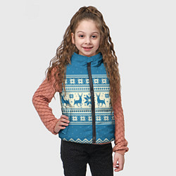 Детский жилет Sweater with deer on a blue background, цвет: 3D-светло-серый — фото 2