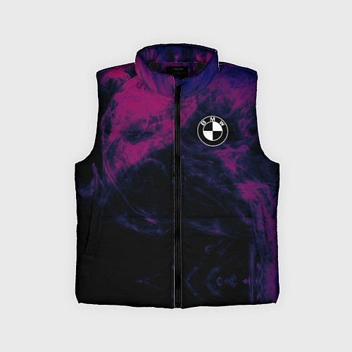 Детский жилет БМВ на фоне сиреневого дыма / 3D-Черный – фото 1