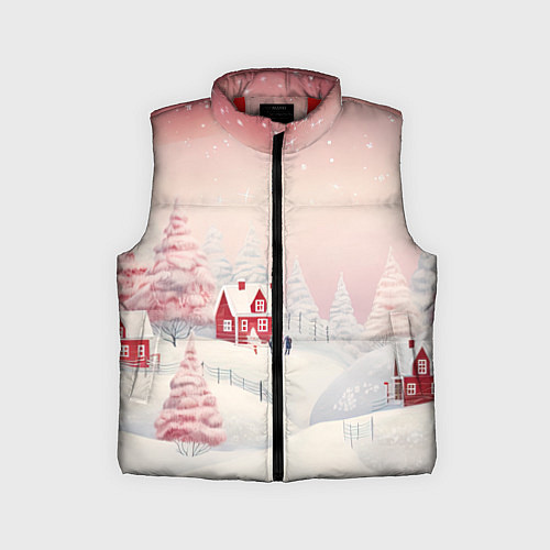 Детский жилет Снежное сияние ночи / 3D-Красный – фото 1