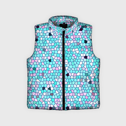 Детский жилет Мозаика розово-голубая / 3D-Светло-серый – фото 1
