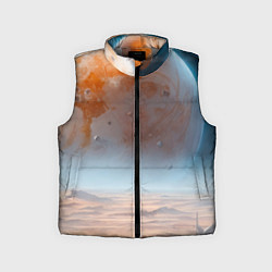Детский жилет Космический марсианский пейзаж, цвет: 3D-светло-серый