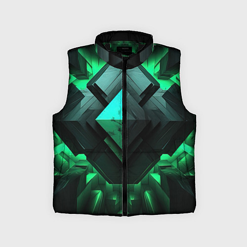 Детский жилет Абстрактное ощущение зелени / 3D-Черный – фото 1