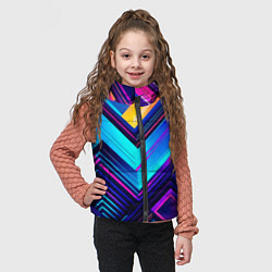 Детский жилет Геометрическая неоновая абстракция, цвет: 3D-светло-серый — фото 2