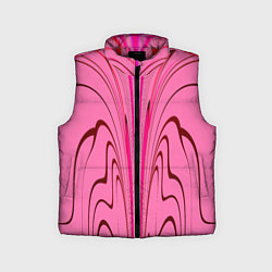 Детский жилет Плавные линии на розовом фоне