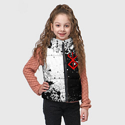 Детский жилет Берсерк знак жертвы - черно-белые брызги, цвет: 3D-черный — фото 2