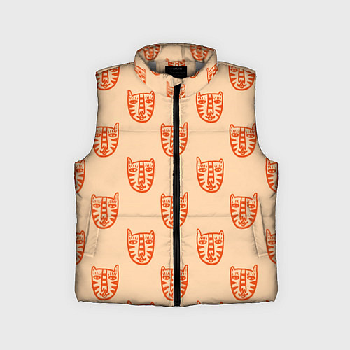 Детский жилет Drawn Tiger / 3D-Светло-серый – фото 1