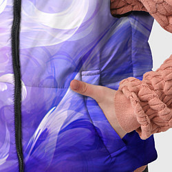 Детский жилет Белые узоры на абстрактном фиолетовом фоне, цвет: 3D-светло-серый — фото 2
