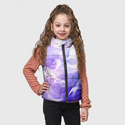 Детский жилет Белые узоры на абстрактном фиолетовом фоне, цвет: 3D-светло-серый — фото 2