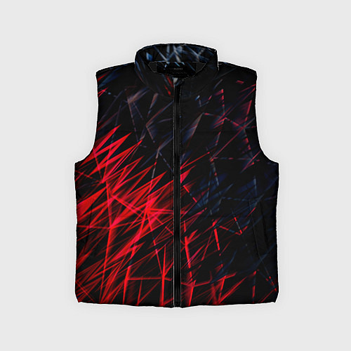 Детский жилет Красно чёрные узоры / 3D-Черный – фото 1