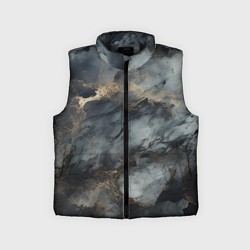 Детский жилет Темно-серый мрамор / 3D-Черный – фото 1