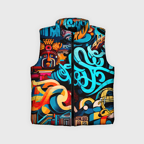 Детский жилет Abstract graffiti - ai art / 3D-Черный – фото 1