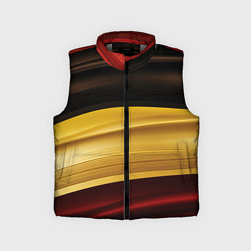 Детский жилет Черный красный желтый цвет абстракции / 3D-Светло-серый – фото 1
