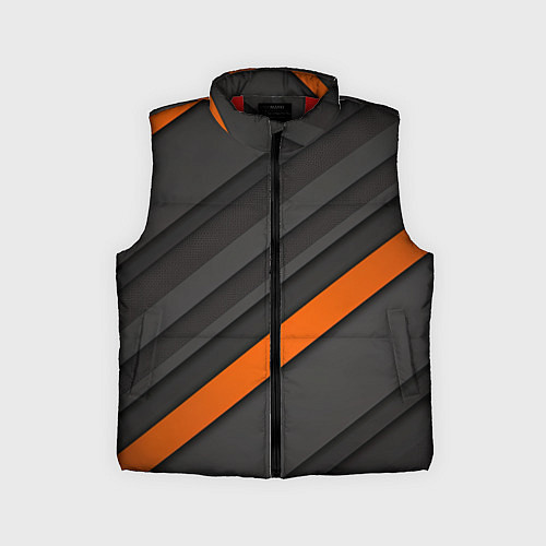 Детский жилет Оранжевая полоса на сером фоне / 3D-Красный – фото 1