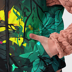 Детский жилет Яркие разноцветные абстрактные листья, цвет: 3D-черный — фото 2