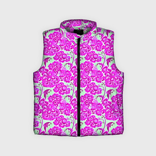 Детский жилет Розовая гжель / 3D-Светло-серый – фото 1