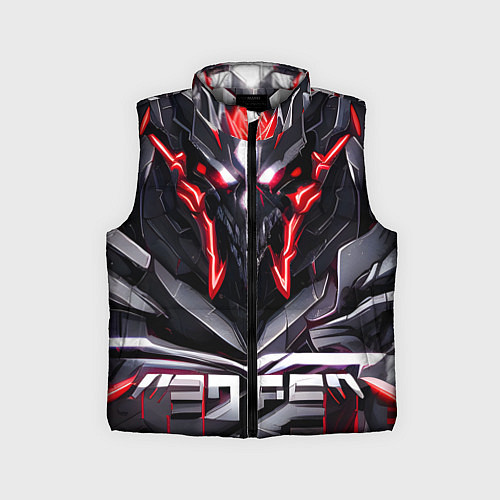 Детский жилет Красный кибернетический демон / 3D-Светло-серый – фото 1