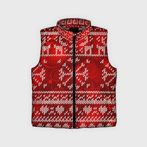 Детский жилет Рождественские узоры оленей / 3D-Светло-серый – фото 1