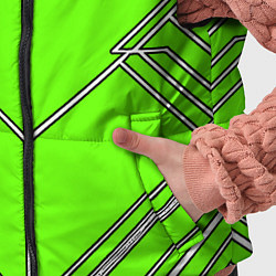 Детский жилет Белые полосы на зелёном фоне, цвет: 3D-красный — фото 2