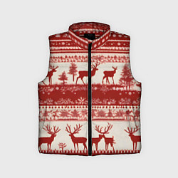 Детский жилет Красные олени, цвет: 3D-красный