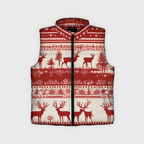 Детский жилет Красные олени / 3D-Красный – фото 1