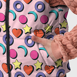 Детский жилет Современный узор с сердечной звездой и кругом, цвет: 3D-светло-серый — фото 2