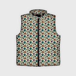 Детский жилет Цветочный паттерн бежевый