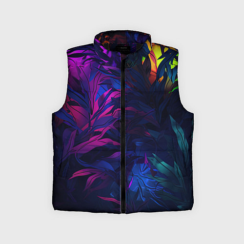 Детский жилет Абстрактный камуфляж в кислотных абстрактных пятна / 3D-Черный – фото 1