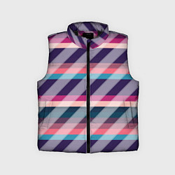 Детский жилет Косая клетка: разные оттенки фиолетового, цвет: 3D-черный