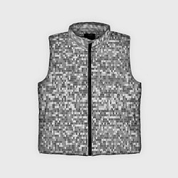 Детский жилет Узор серого вязанного трикотажа меланж