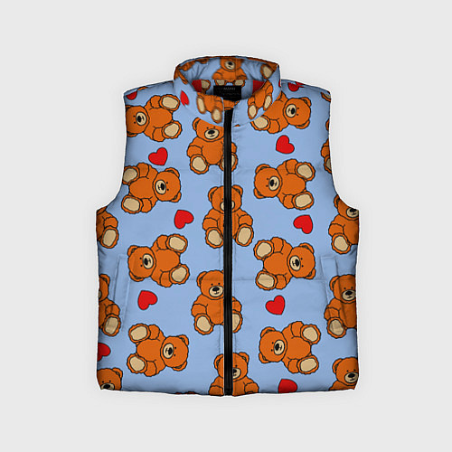 Детский жилет Игрушки мишки и сердца / 3D-Красный – фото 1