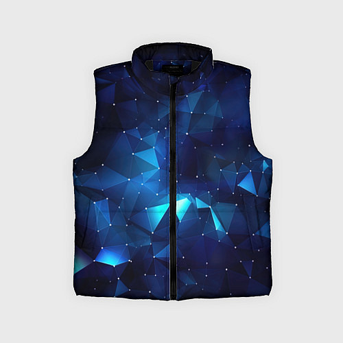 Детский жилет Синие осколки из мелких абстрактных части калейдос / 3D-Черный – фото 1
