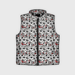 Детский жилет Паттерн из абстрактных глаз, цвет: 3D-черный