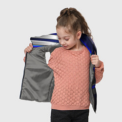 Детский жилет Серебряные полосы на ярком синем фоне, цвет: 3D-светло-серый — фото 2