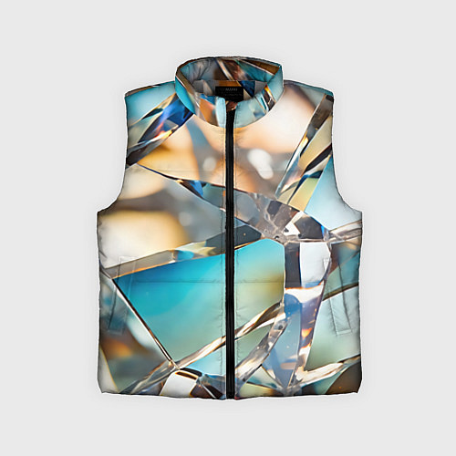 Детский жилет Грани стеклянного камня / 3D-Светло-серый – фото 1