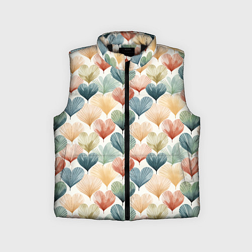 Детский жилет Разноцветные нарисованные сердечки / 3D-Черный – фото 1