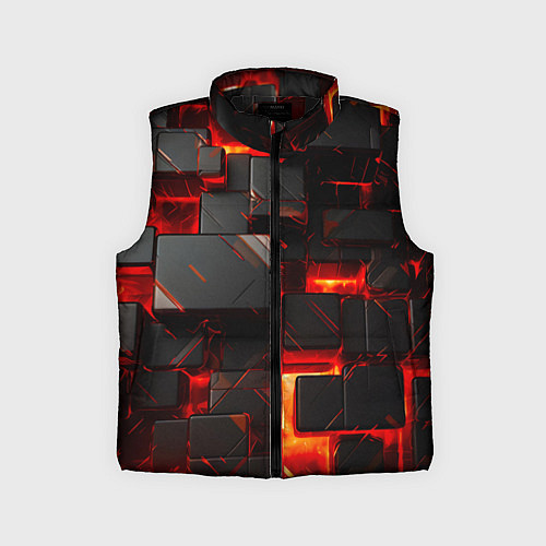 Детский жилет Неоновые квадратики / 3D-Черный – фото 1