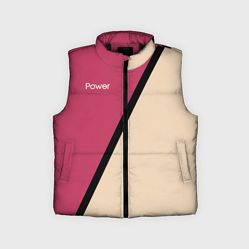 Детский жилет Power бежево-розовый / 3D-Черный – фото 1