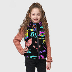 Детский жилет 6ix9ine logo rap bend, цвет: 3D-светло-серый — фото 2