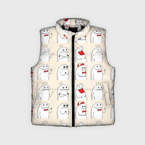 Детский жилет Смешные мемы паттерн / 3D-Черный – фото 1