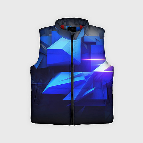 Детский жилет Black blue background abstract / 3D-Красный – фото 1