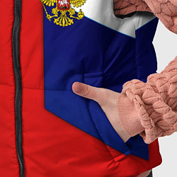Детский жилет Спортивная текстура герб России, цвет: 3D-черный — фото 2