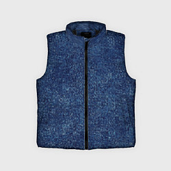 Детский жилет Текстура тёмно-синий мелкие квадраты