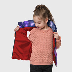 Детский жилет Абстрактные звезды в фиолетовых искрах, цвет: 3D-красный — фото 2