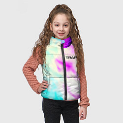 Детский жилет Trapt текстура градиент неоновые краски, цвет: 3D-светло-серый — фото 2