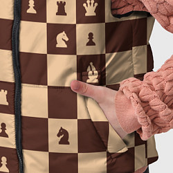 Детский жилет Коричневая шахматная доска, цвет: 3D-черный — фото 2