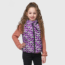 Детский жилет Фиолетово-белый узор на чёрном фоне, цвет: 3D-красный — фото 2