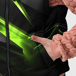 Детский жилет Зеленая абстрактная конструкция в стиле nvidia, цвет: 3D-черный — фото 2